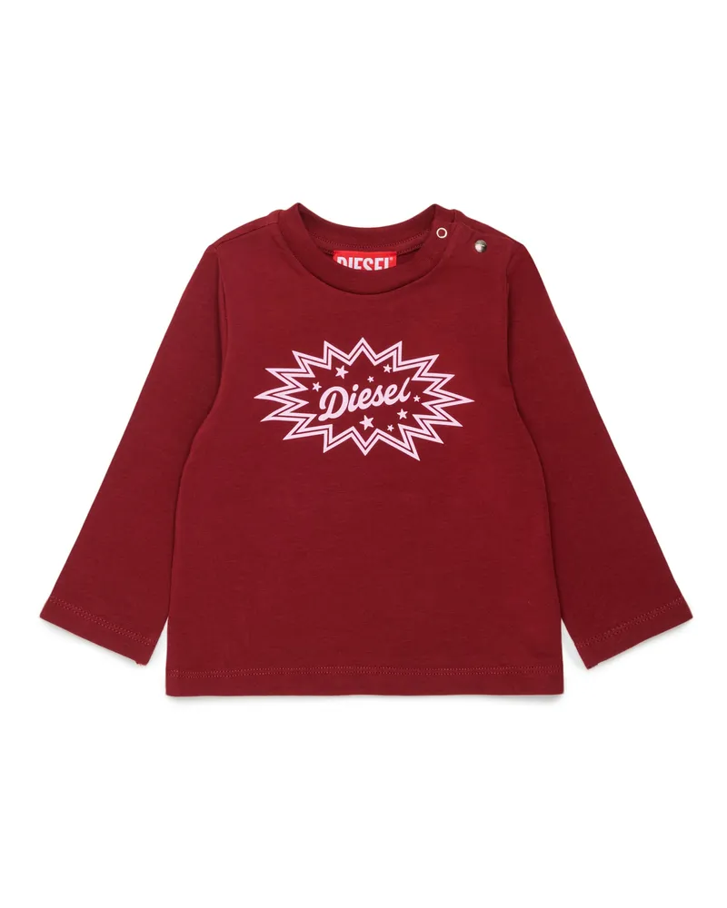 Diesel Langarm-T-Shirt mit starburst Logo-Print - T-Shirts und Tops - Damen - Rot Rot