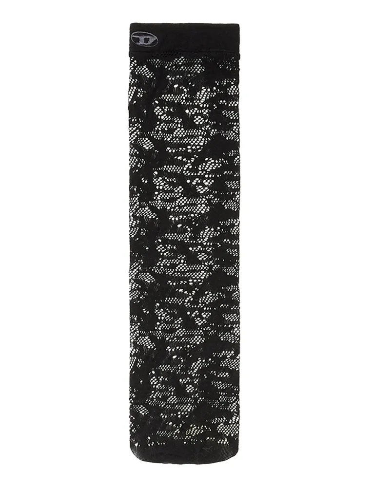 Diesel Lange Socken aus Camouflage-Spitze - Socken - Damen - Schwarz Schwarz
