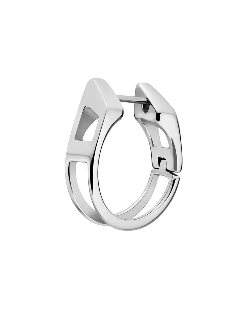 Diesel Edelstahl-Creolen - Ohrringe - Unisex - Silber Silber