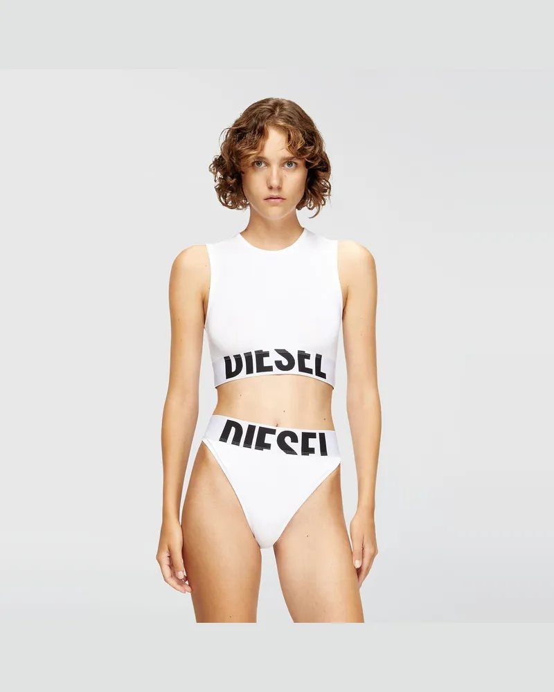 Diesel Verkürztes Tanktop mit Cut-off-Logo - Oberteile - Damen - Weiss Weiss