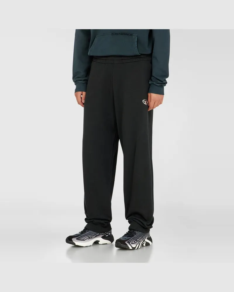 Diesel Baumwollsweatpants mit metallischem Oval D - Hosen - Herren - Schwarz Schwarz