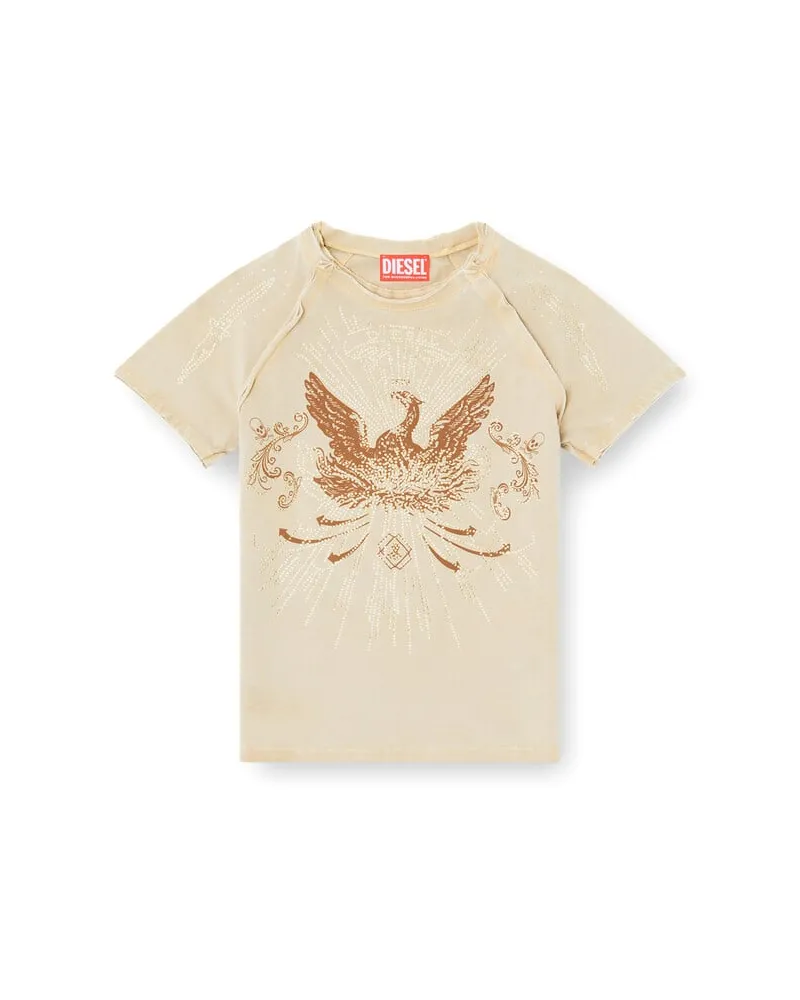 Diesel Phoenix-T-Shirt mit Strasssteinen - T-Shirts - Damen - Braun Braun