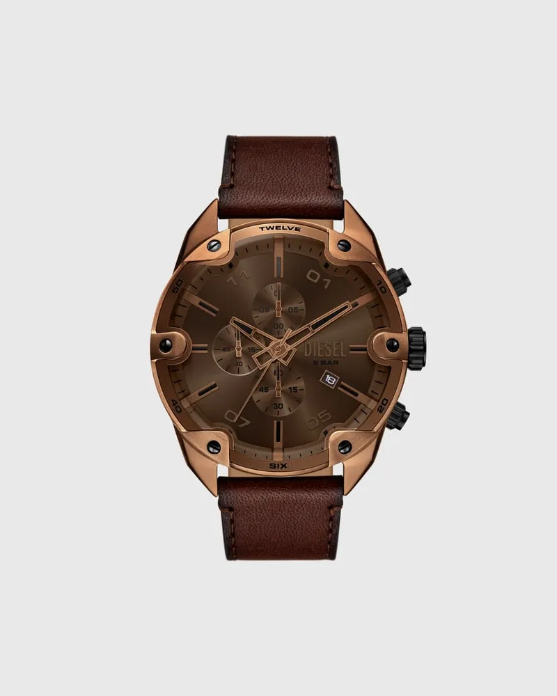 Diesel Spiked braune Lederuhr - Uhren - Herren - Braun Braun