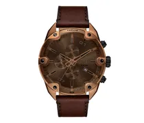Spiked braune Lederuhr - Uhren - Herren - Braun