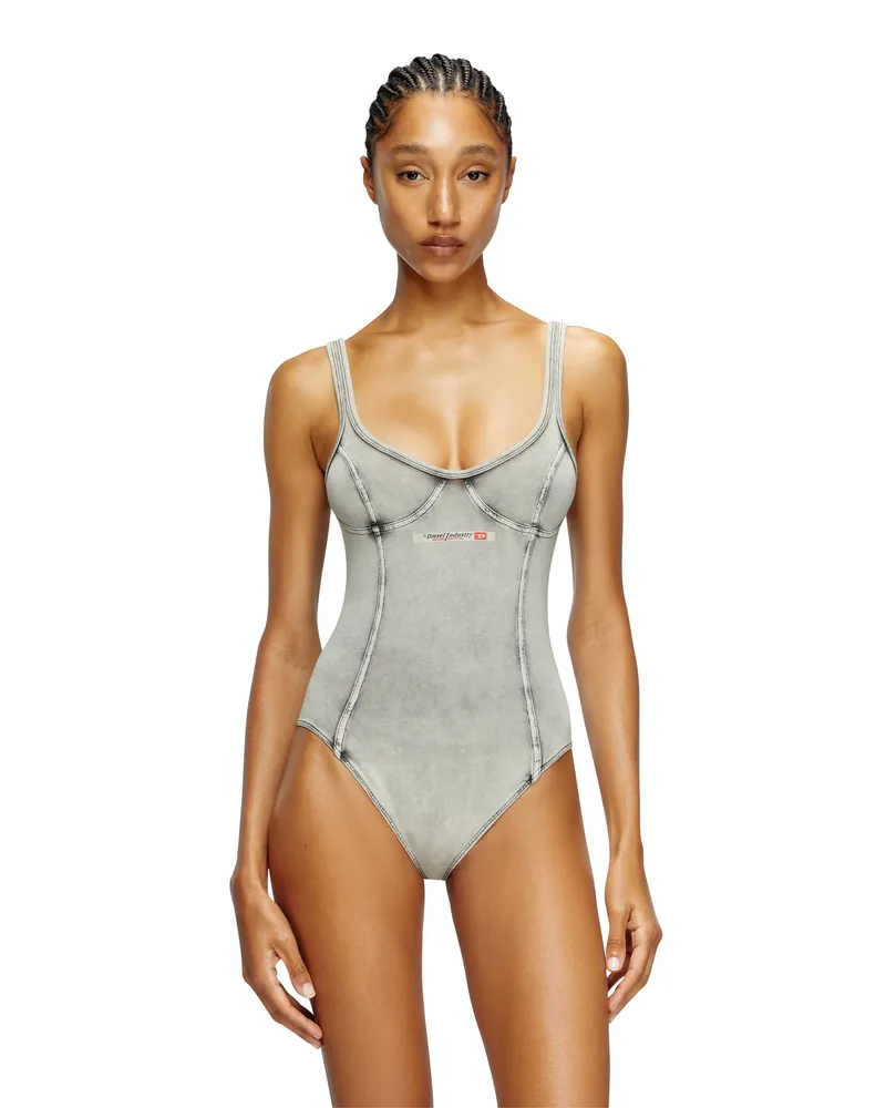 Diesel Body aus Denim-Effekt-Jersey - Bodys - Damen - Grau Grau
