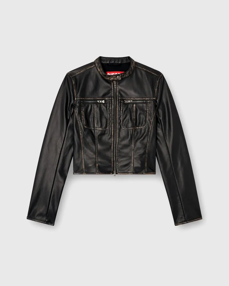 Diesel Verkürzte vielgetragene Biker-Jacke - Jacken - Damen - Schwarz Schwarz