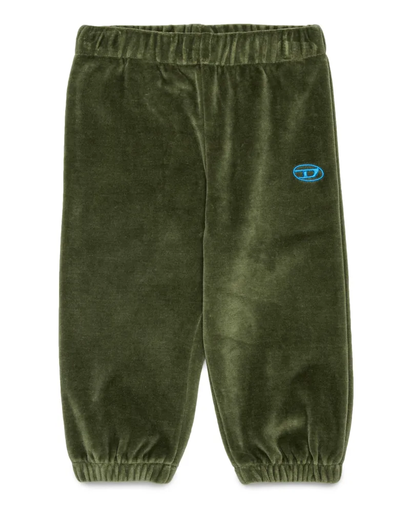 Diesel Samtweatpants mit Oval D Stickerei - Hosen - Herren - Grün Grün