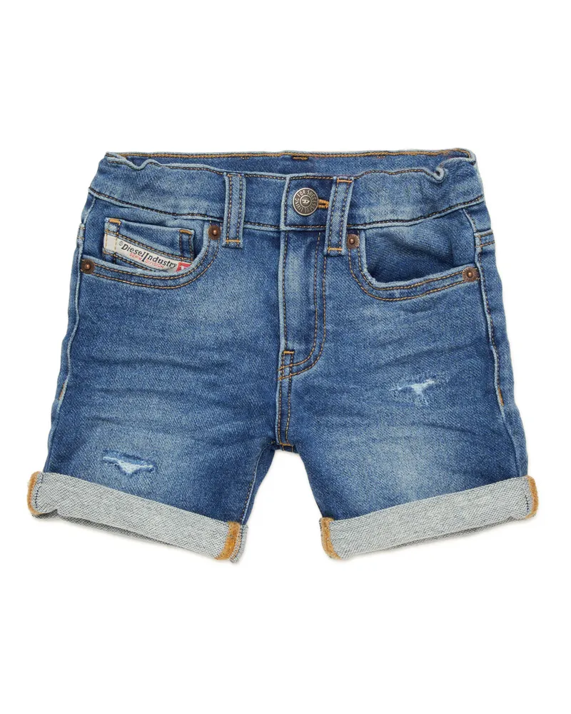 Diesel Vielgetragene Shorts aus JoggJeans mit Rissen - Kurze Hosen - Unisex - Blau Blau