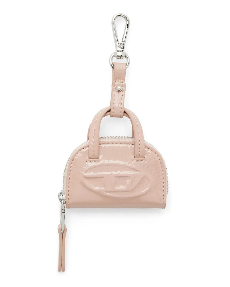 Diesel Taschenanhänger aus glänzendem, geknittertem Naplak - Charms und Schlüsselanhänger - Damen - Rosa Rosa