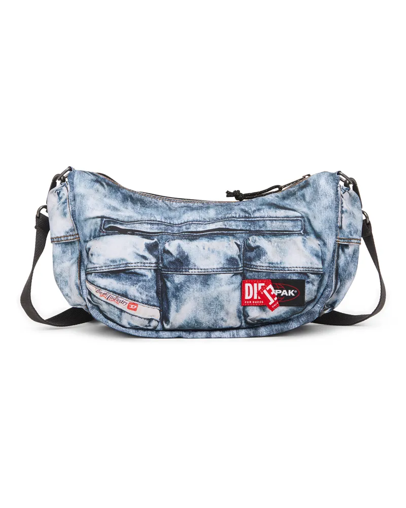 Diesel Multipocket-Tasche aus Trompe l'ail-Denim - Schultertaschen - Unisex - Blau Blau