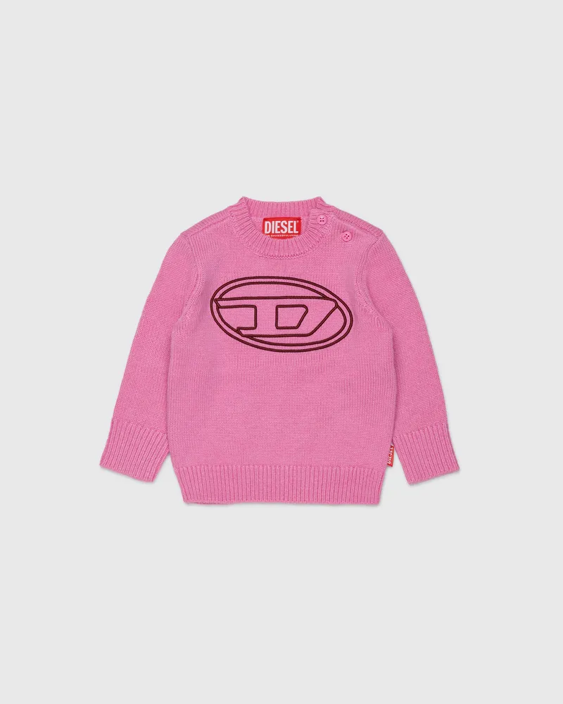 Diesel Pullover mit Kaschmiranteil und großem Oval D - Strickwaren - Herren - Rosa Rosa