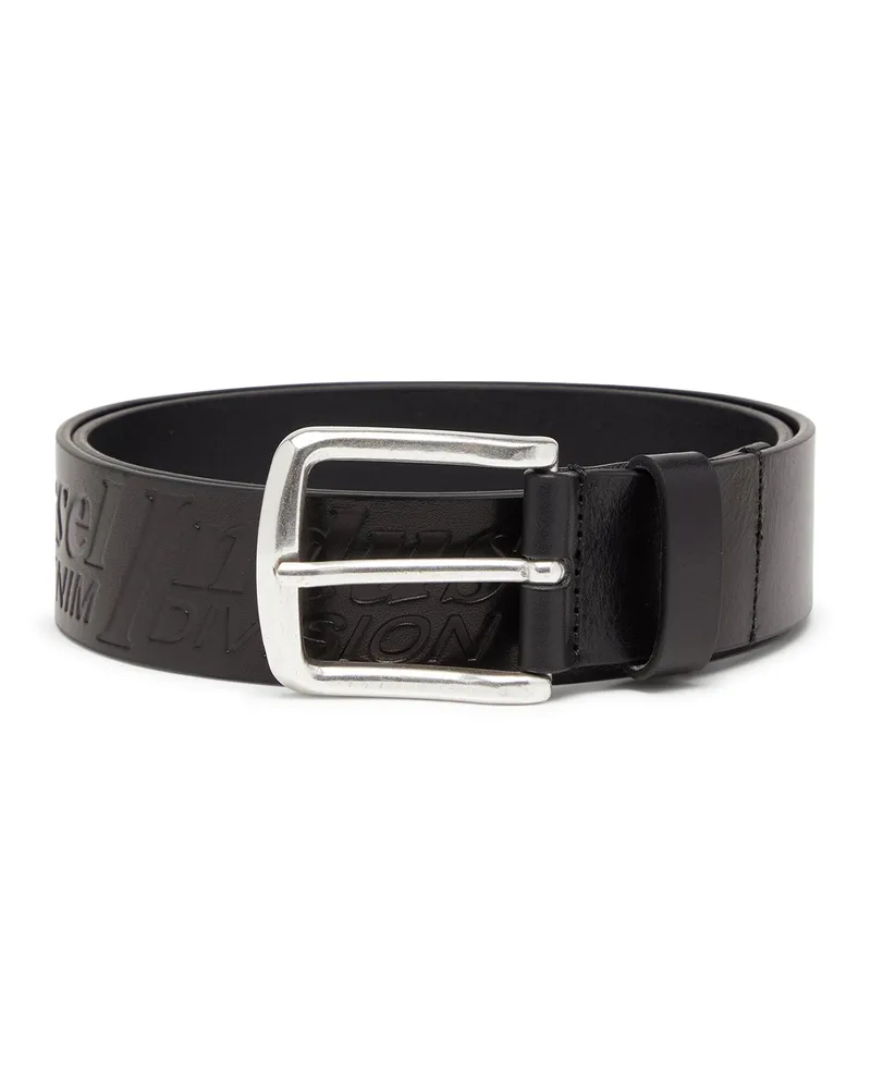 Diesel 4 cm Ledergürtel mit eingeprägtem Logo - Gürtel - Herren - Schwarz Schwarz