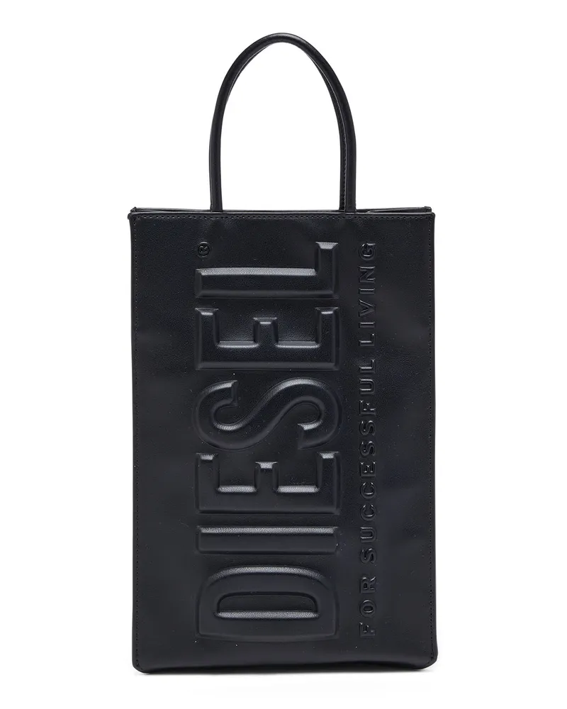 Diesel Dsl 3D M-Tote-Tasche aus PU mit Logo-Prägung - Shoppers - Herren - Schwarz Schwarz