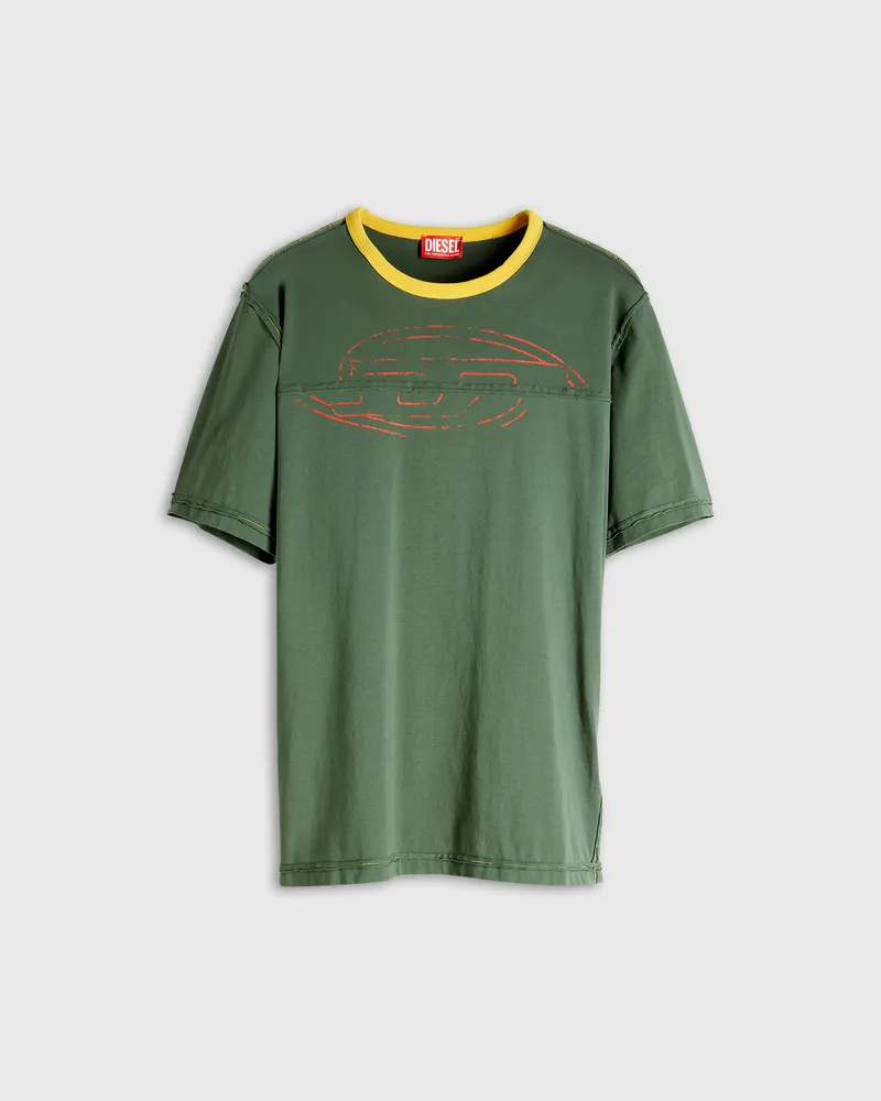 Diesel T-shirt mit sectioniertem Oval D - T-Shirts - Herren - Grün Grün