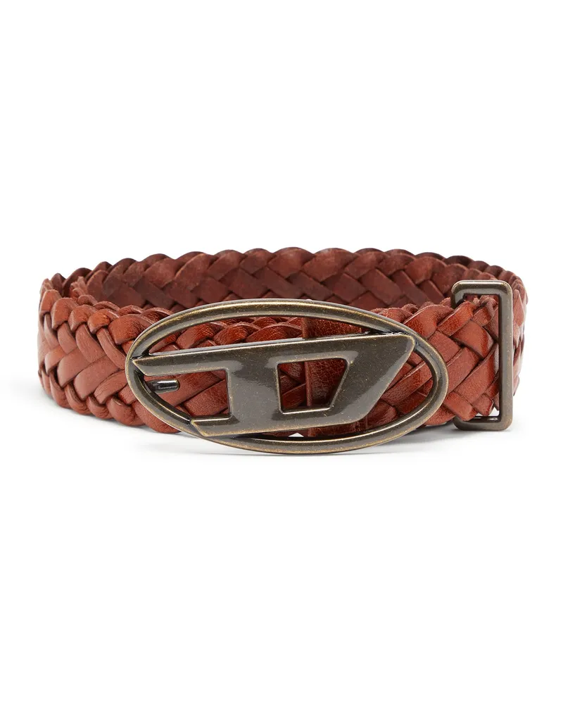 Diesel 4 cm geflochtener Ledergürtel - Gürtel - Unisex - Braun Braun