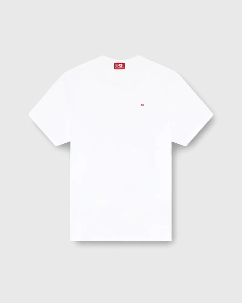 Diesel T-Shirt mit gesticktem Mikro-Logo - T-Shirts - Unisex - Weiss Weiss