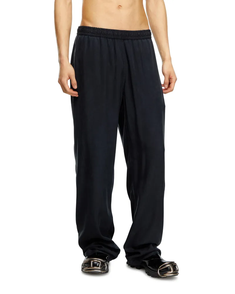 Diesel Hose mit Tunnelzug aus verblasstem Twill - Hosen - Herren - Schwarz Schwarz