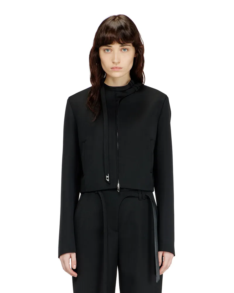 Diesel Maßgeschneiderte Jacke mit Biker-Kragenriemen - Jacken - Damen - Schwarz Schwarz