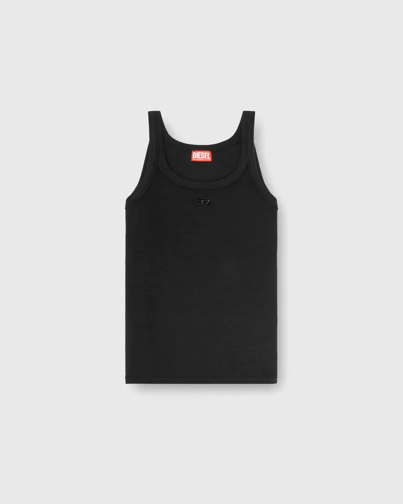 Diesel Schmal geschnittenes Baumwoll-Tanktop mit Oval D-Logo - T-Shirts - Herren - Schwarz Schwarz