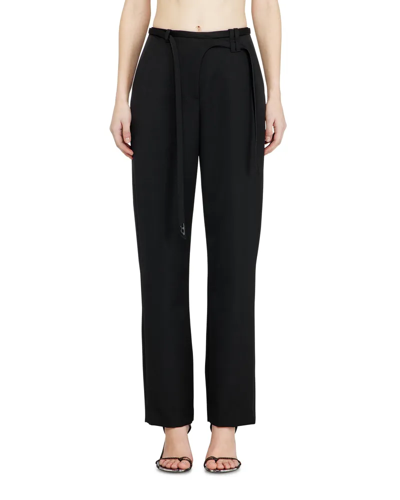 Diesel Maßgeschneiderte Hose mit Biker-Gürtelriemen - Hosen - Damen - Schwarz Schwarz