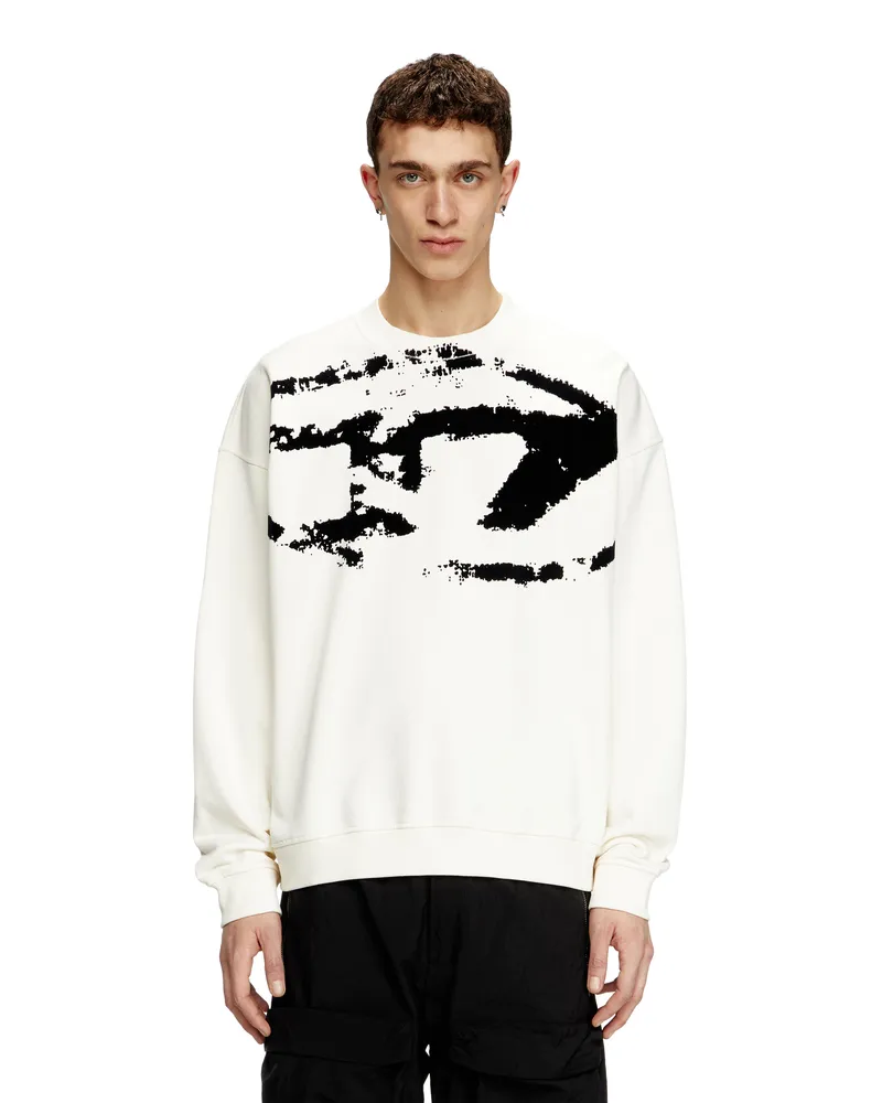 Diesel Sweatshirt mit beflocktem Distressed-Logo - Sweatshirts - Herren - Bunt Bunt
