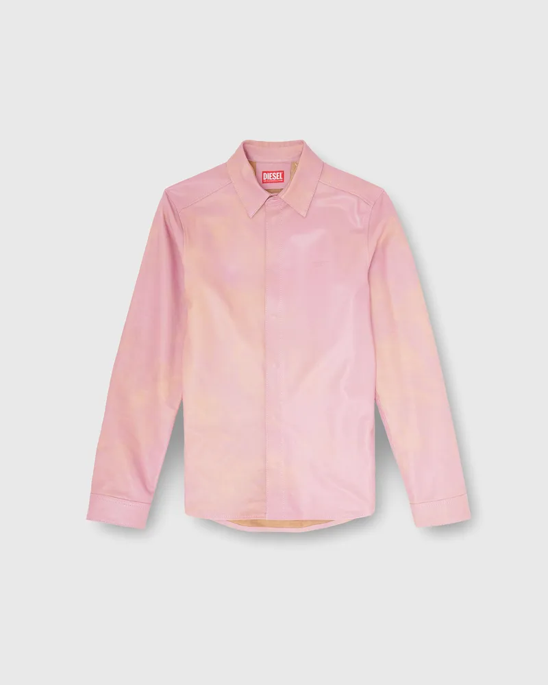 Diesel Hemd aus behandeltem Leder - Hemden - Herren - Rosa Rosa