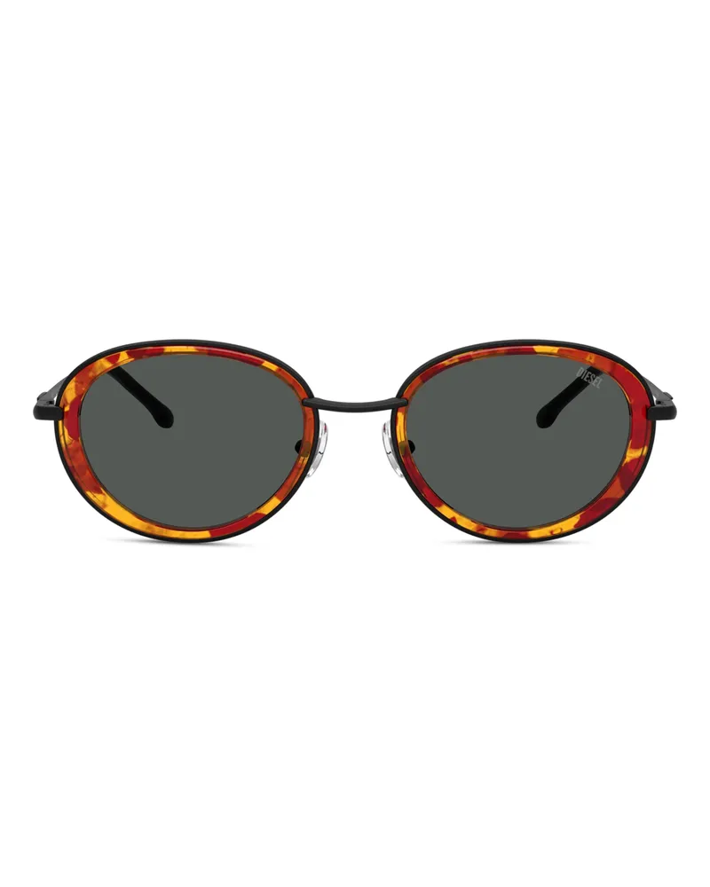 Diesel Ovale Sonnenbrillen - Sonnenbrille - Unisex - Schwarz Schwarz