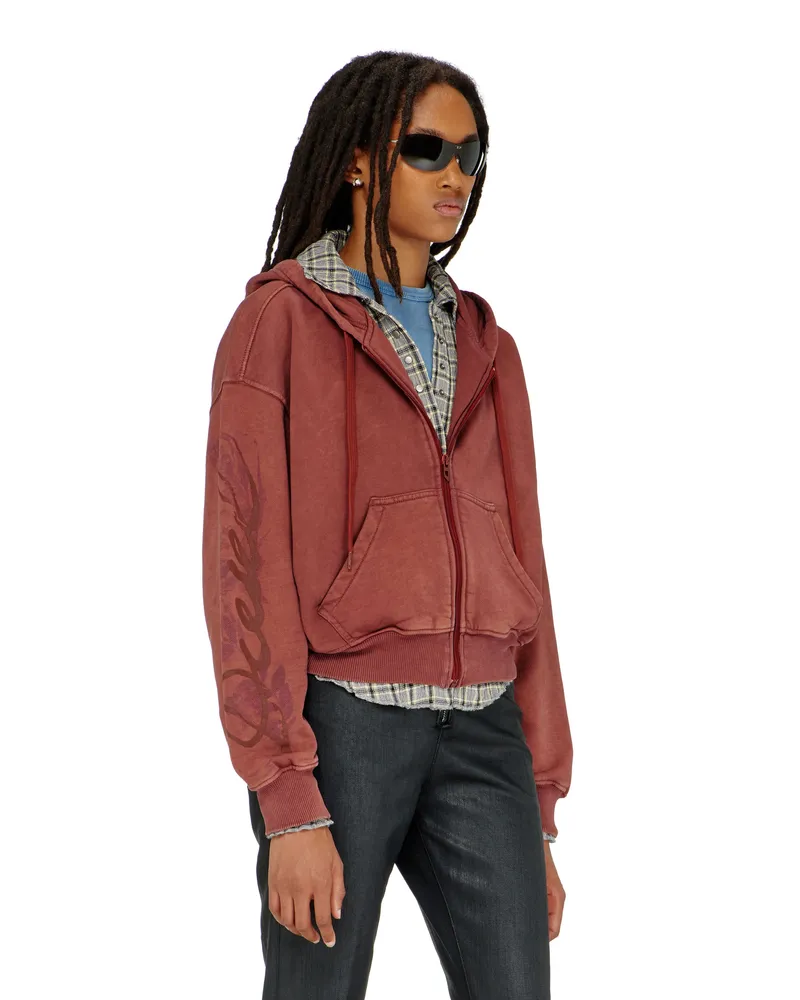 Diesel Sweatjacke mit floralem Logo im puff-print - Sweatshirts - Damen 