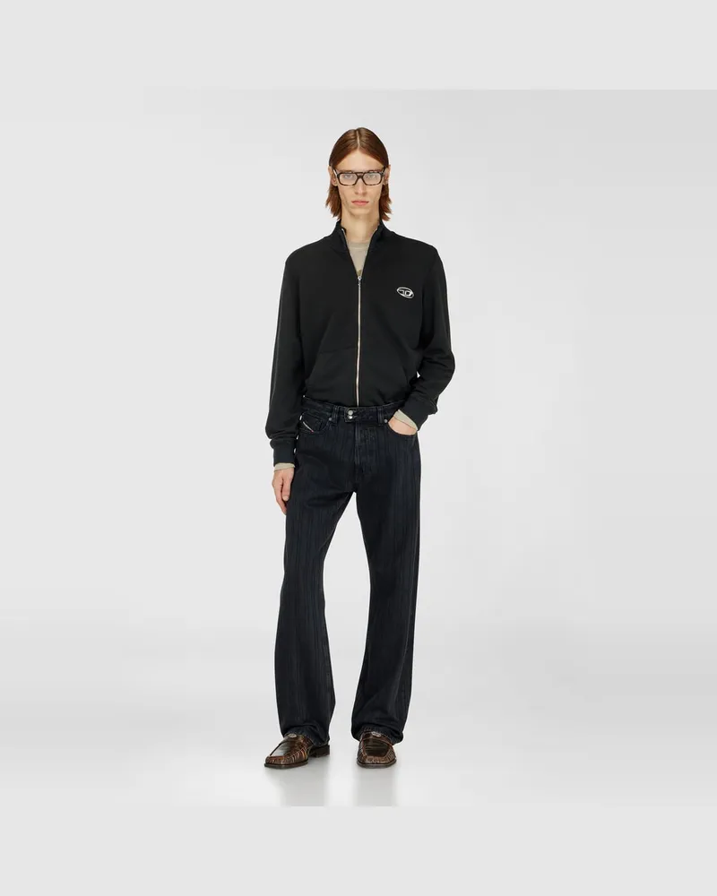 Diesel Sweatshirt mit Stehkragen und metallischem Oval D - Sweatshirts - Herren - Schwarz Schwarz