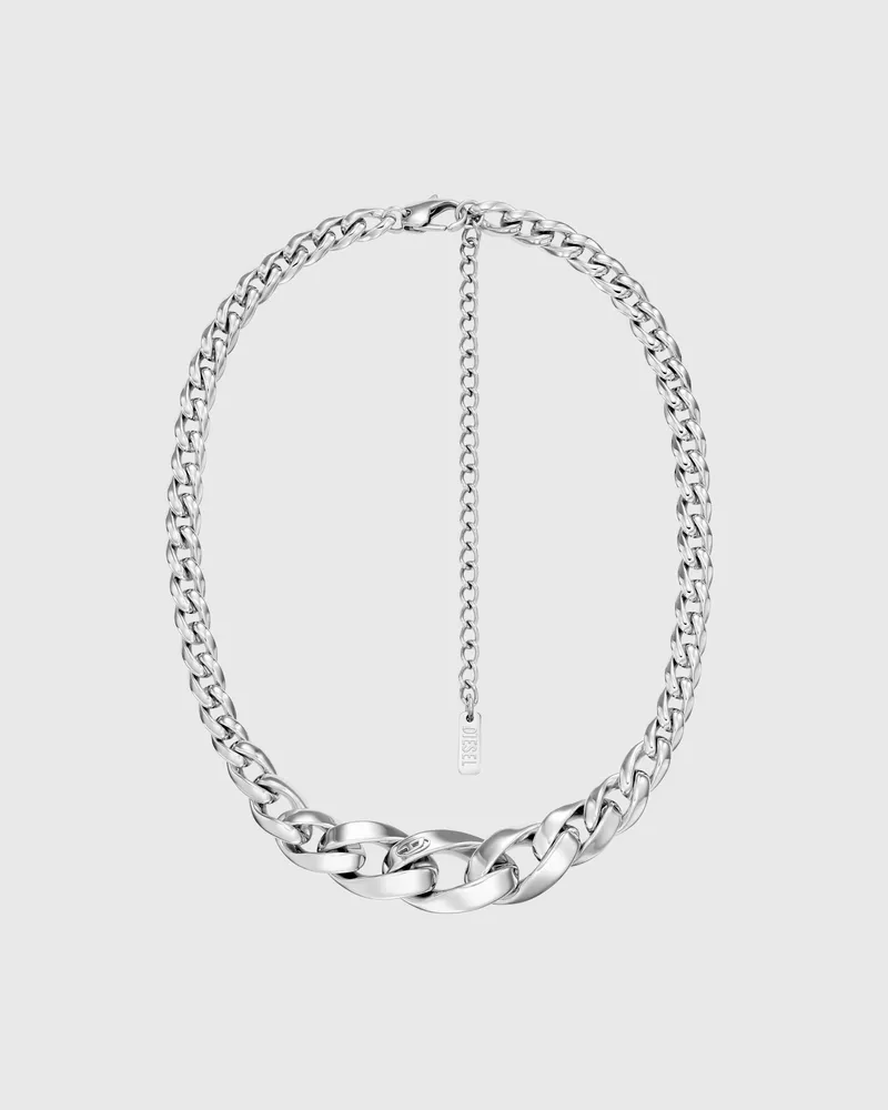 Diesel Kettenhalskette aus Edelstahl - Halsketten - Unisex - Silber Silber