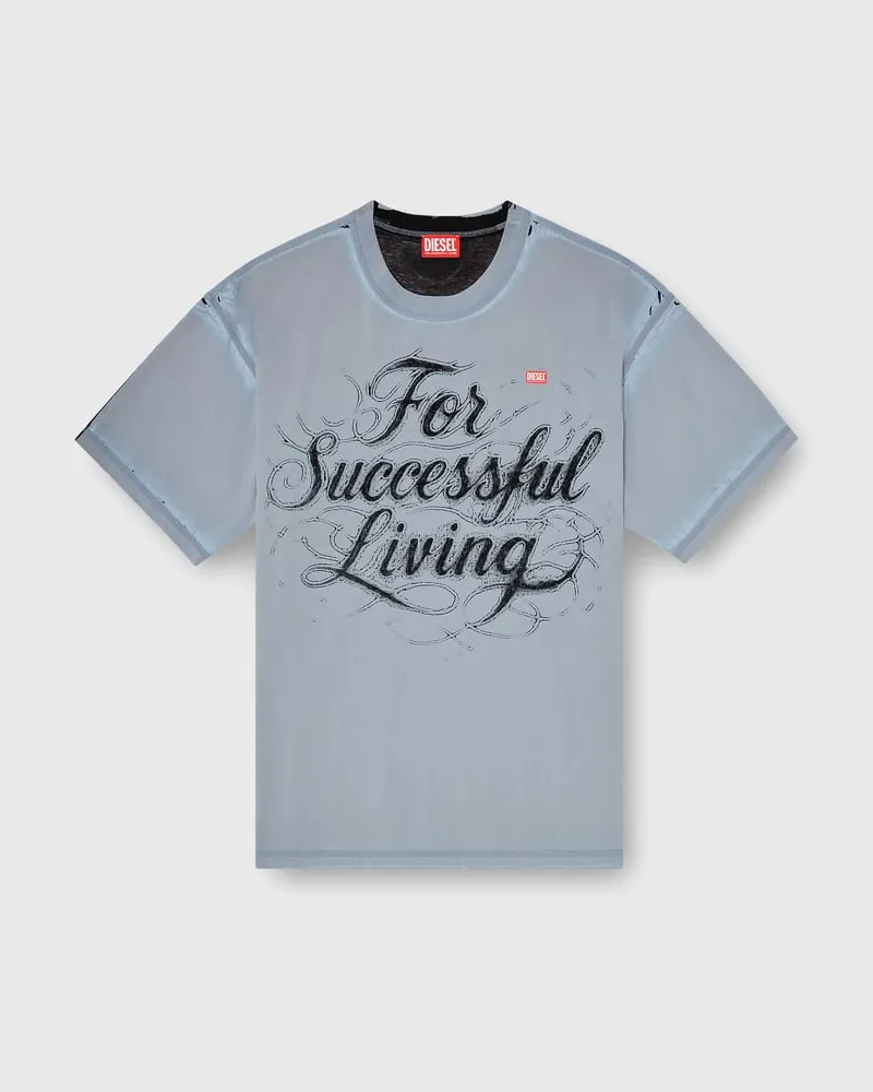 Diesel T-Shirt mit For Successful Living Print - T-Shirts - Herren - Grau Grau