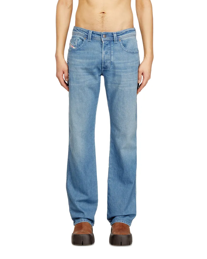 Diesel Regular Jeans Low Waist 1985 Larkee, Dunkelblau, Knopfverschluss Blau