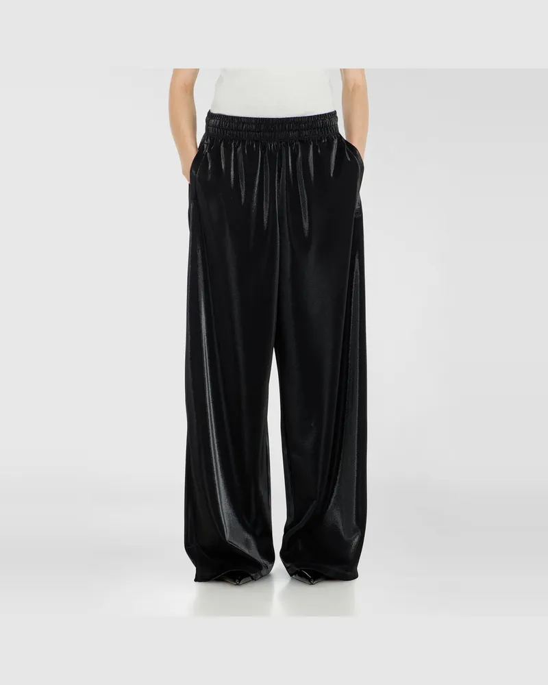 Diesel Sweatpants aus glänzendem Piquet-Stoff - Hosen - Damen - Schwarz Schwarz
