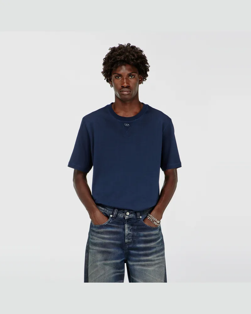 Diesel Reguläres T-Shirt mit Rundhalsausschnitt und ovalem D - T-Shirts - Herren 