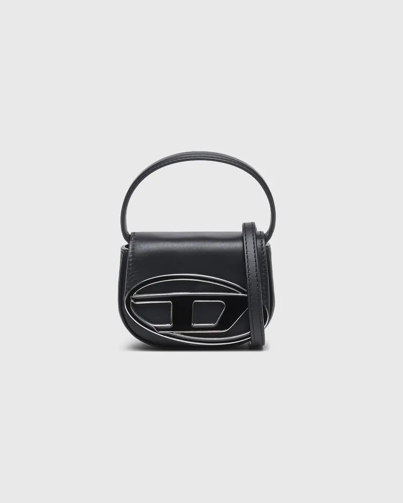 Diesel 1DR XS-Ikonische Minitasche mit D logo-Plakette - Handtaschen - Damen - Schwarz Schwarz