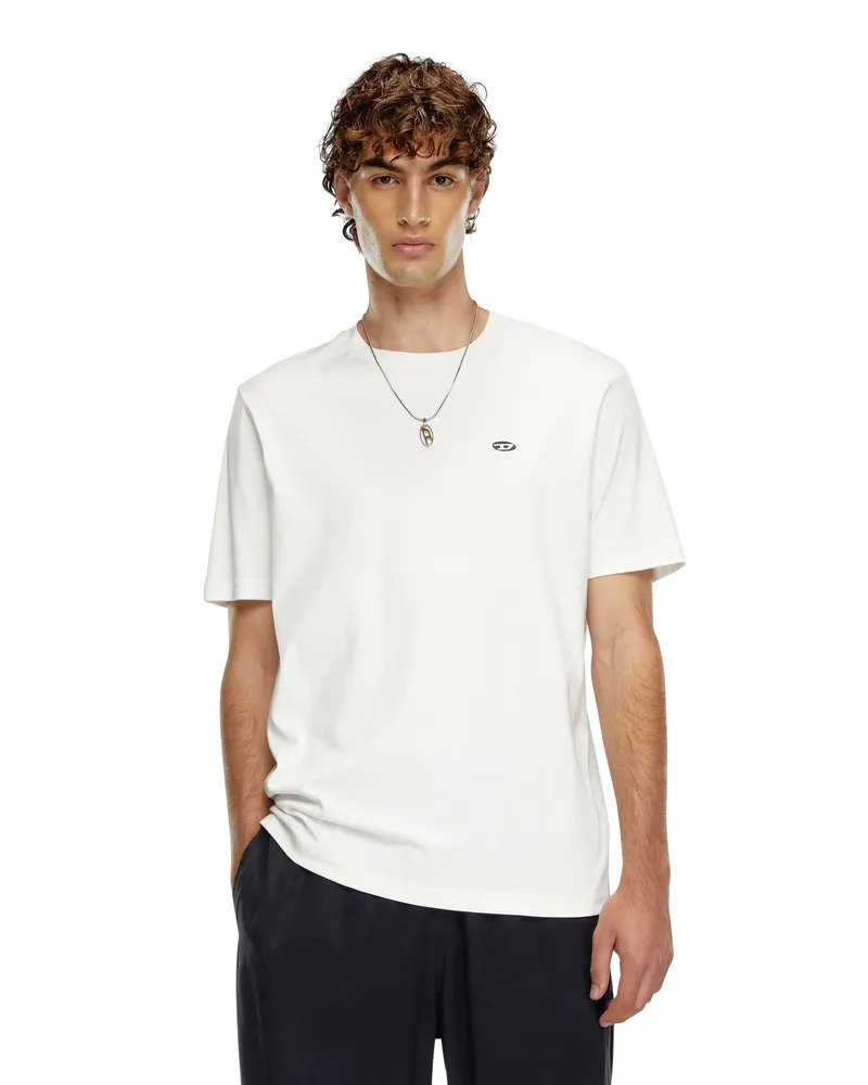 Diesel T-Shirt mit oval D-Patch - T-Shirts - Herren - Weiss Weiss