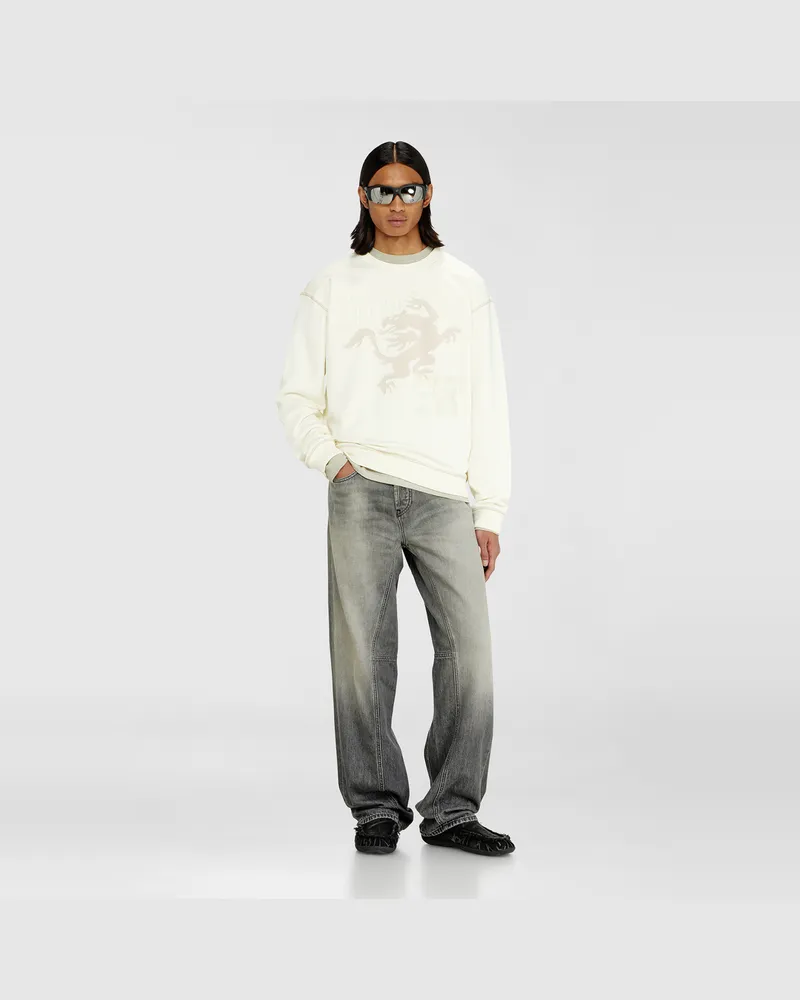 Diesel Sweatshirt mit Stickerei und Druck - Sweatshirts - Herren - Weiss Weiss