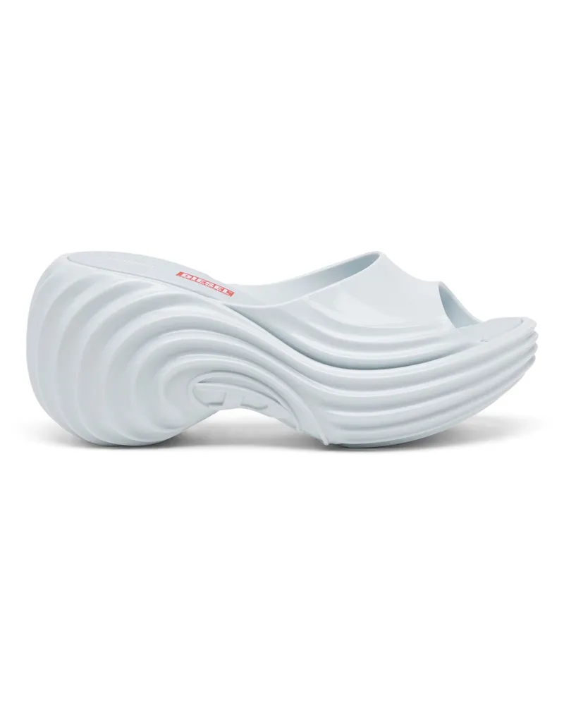 Diesel Plateau-Pantolette aus Melflex - Sandalen - Damen - Blau Blau