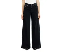 Flare Jeans Regular Waist 1978 D-Akemi, Schwarz/Dunkelgrau, Reißverschluss