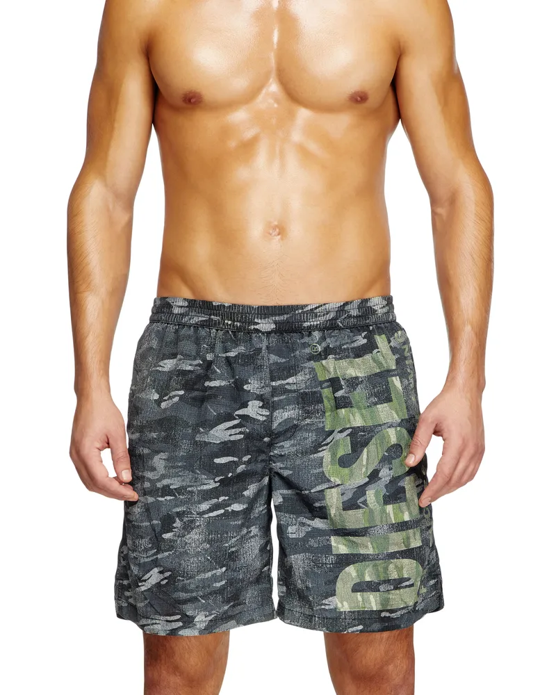 Diesel Boardshorts aus Camo-Ripstop - Lange Badeshorts - Herren - Schwarz Schwarz