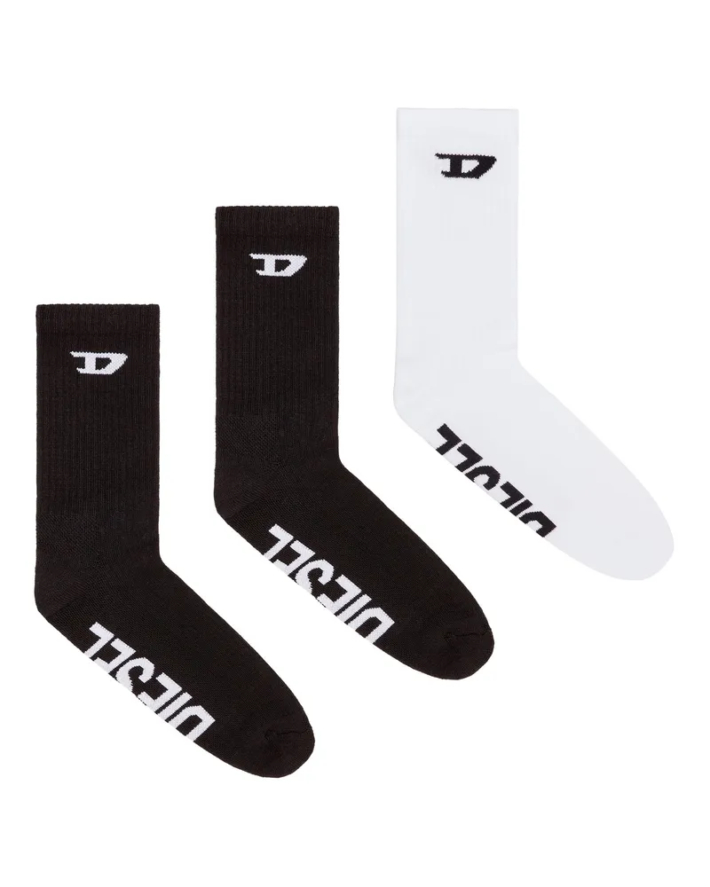 Diesel Rippsocken mit D-Logo im Dreierpack - Socken - Herren - Bunt Bunt