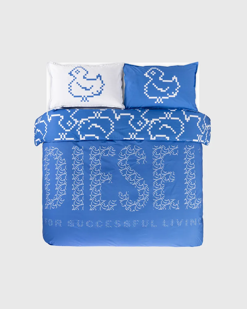 Diesel Perkal-Bettwäsche-Set für Queen-Size-Bett - Bettbezug - Unisex - Blau 