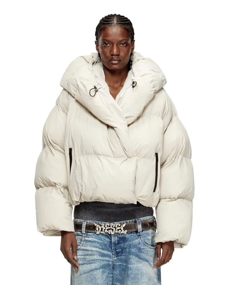 Diesel Wickel-Daunen-Jacke aus Bi-Stretch-Nylon - Winterjacken - Damen - Beige Beige
