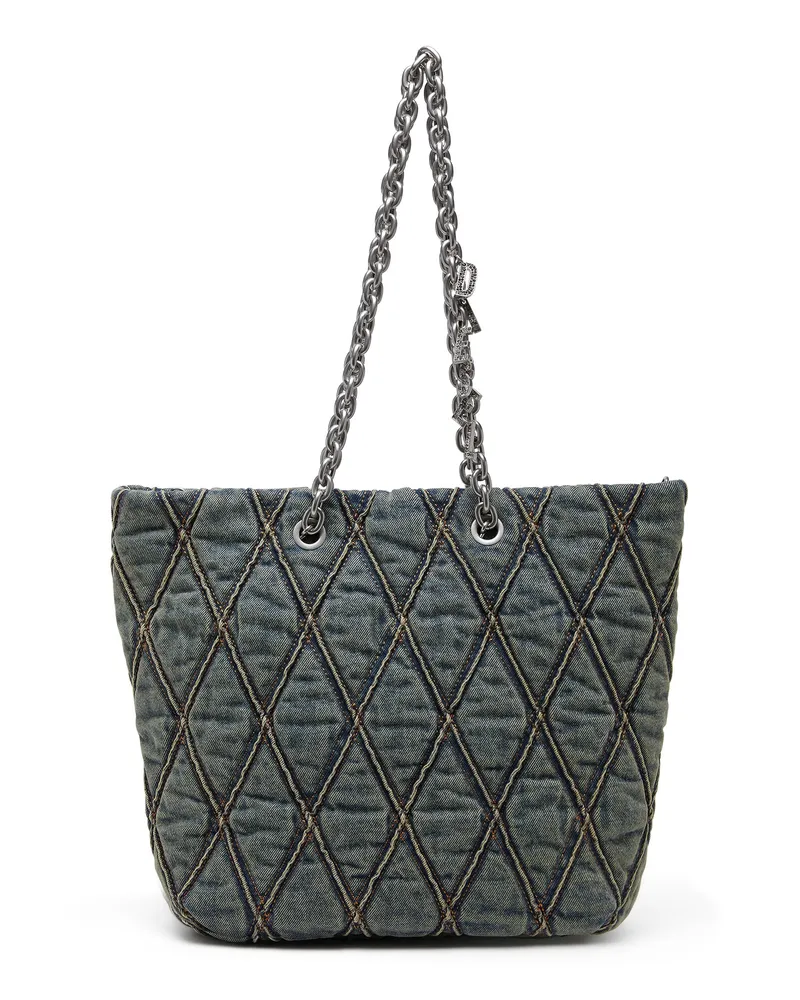 Diesel Charm-D-Tote-Tasche aus gestepptem Denim - Shoppers - Damen - Blau Blau