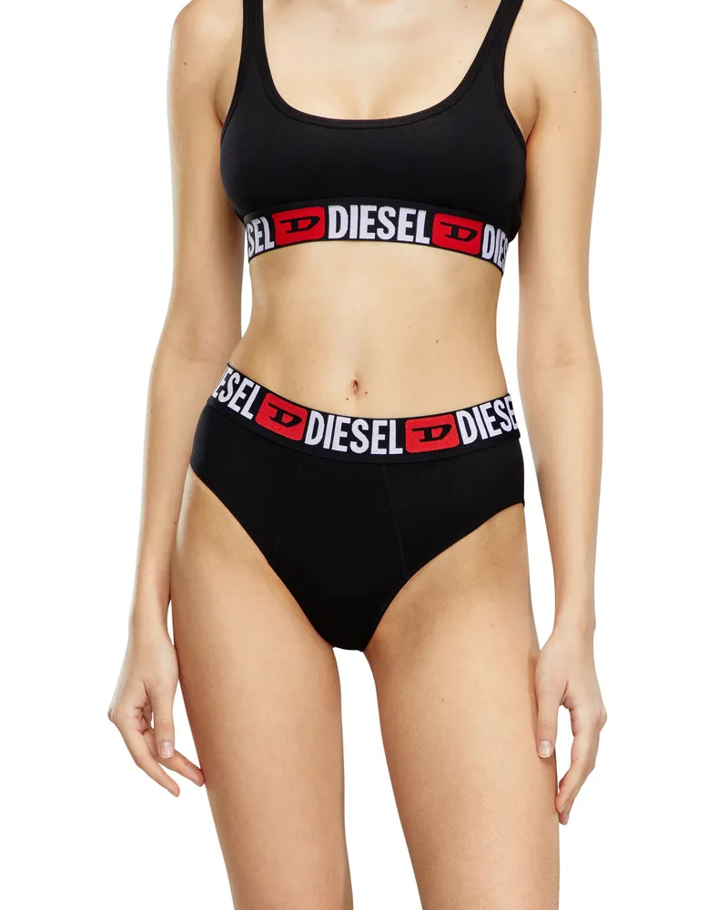 Diesel Gerippte Briefs mit hohem Bund im Dreierpack - Panties - Damen - Schwarz Schwarz