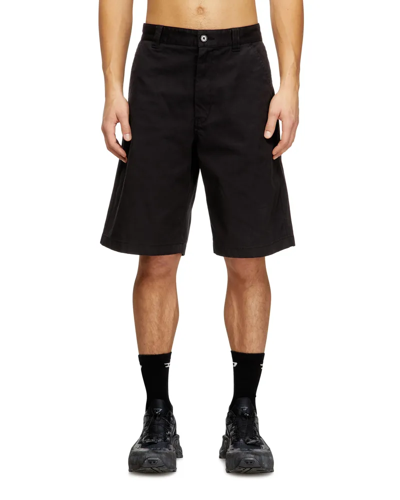 Diesel Baumwollshorts mit Stonewash-Behandlung - Kurze Hosen - Herren - Schwarz Schwarz