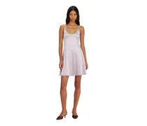 Fließendes Minikleid mit doppelten Trägern - Kleider - Damen - Violett