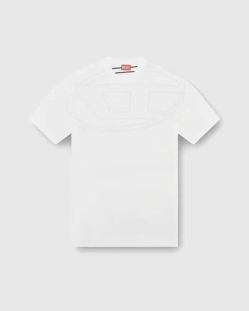 Diesel T-Shirt mit großer Oval D-Stickerei - T-Shirts - Herren - Weiss Weiss