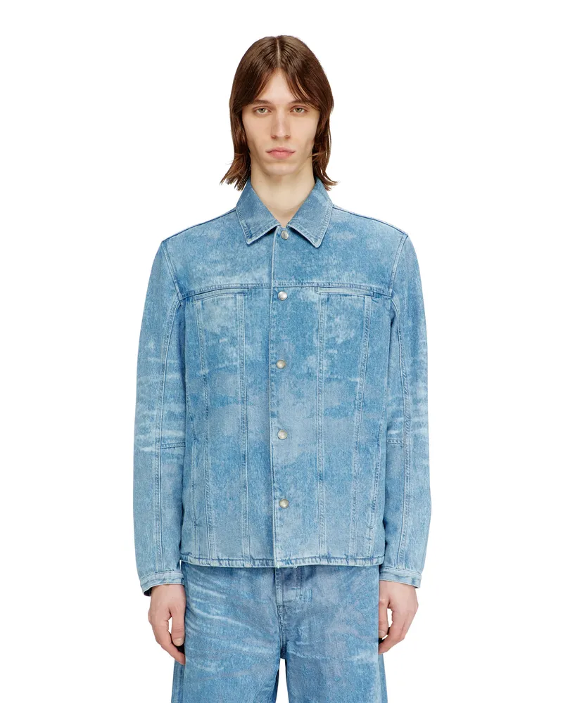 Diesel Jacke aus Satin-Denim - Denim jacken - Herren - Blau Blau