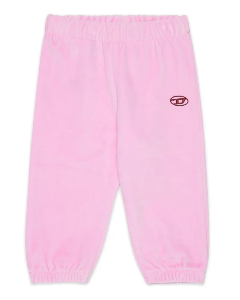 Diesel Samtweatpants mit Oval D Stickerei - Hosen - Herren - Rosa Rosa